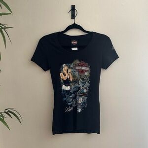 Harley-Davidson Women's Black Graphic Short Sleeve Tee